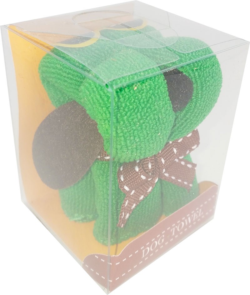 Toalla perrito microfibra en caja de regalo