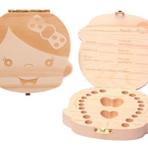 Cajita de madera para guardar dientes de leche