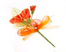 Ramillete de tela lirio naranja