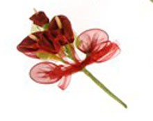 Ramillete de tela lirio granate