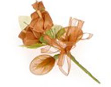 Ramillete de tela lirio cafe