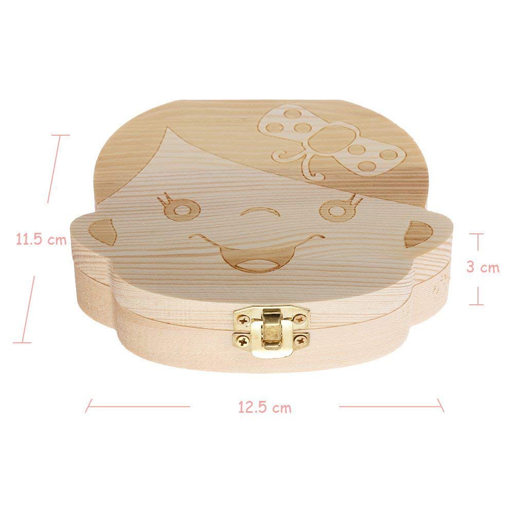 Cajita de madera para guardar dientes de leche