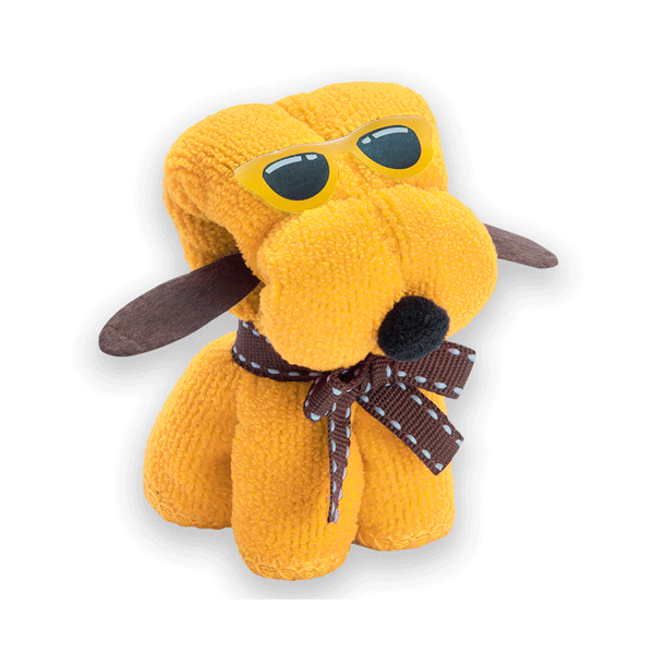 Toalla perrito microfibra en caja de regalo