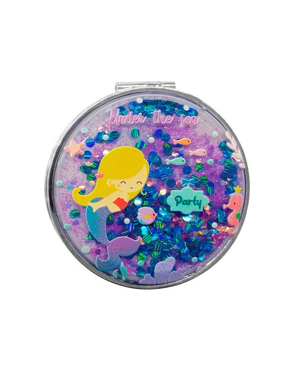 Espejo purpurina sirenita