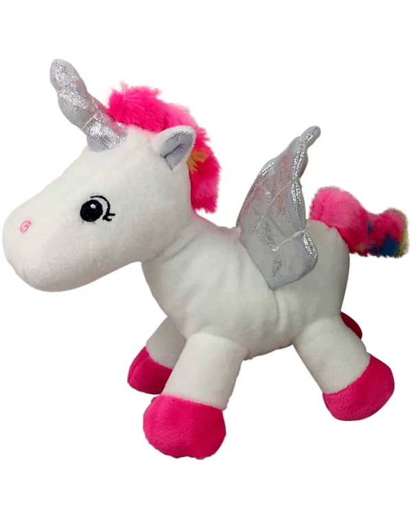 Expositor con 8 peluches unicornio
