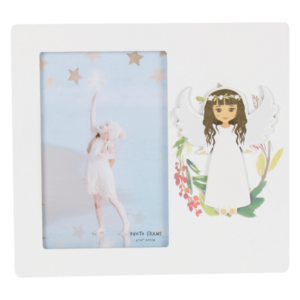 Portafotos de madera comunión niña