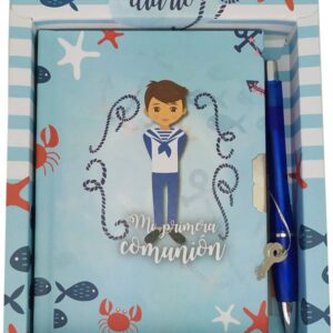 Set diario y bolígrafo mi primera comunión niño