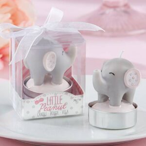 Vela bautizo elefante rosa en caja regalo