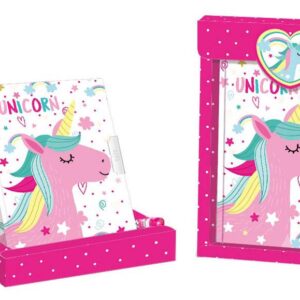 Set de regalo diario + bolígrafo unicornio