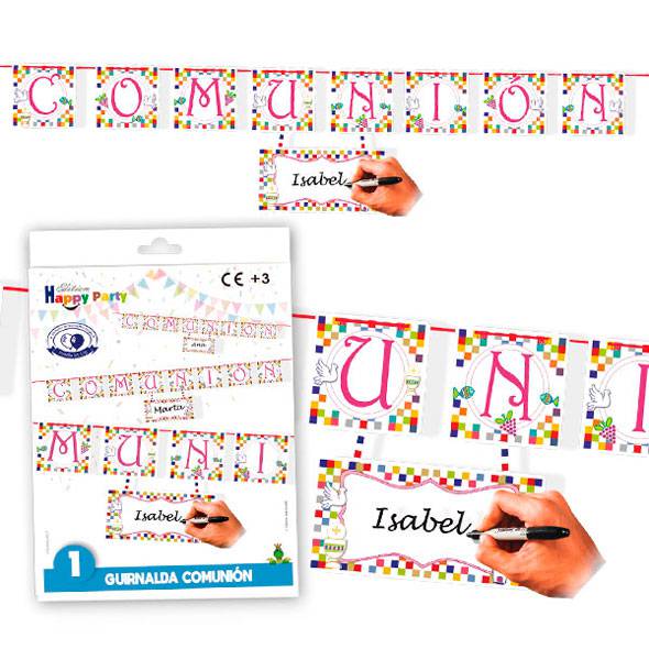 Guirnalda comunión niña personalizable