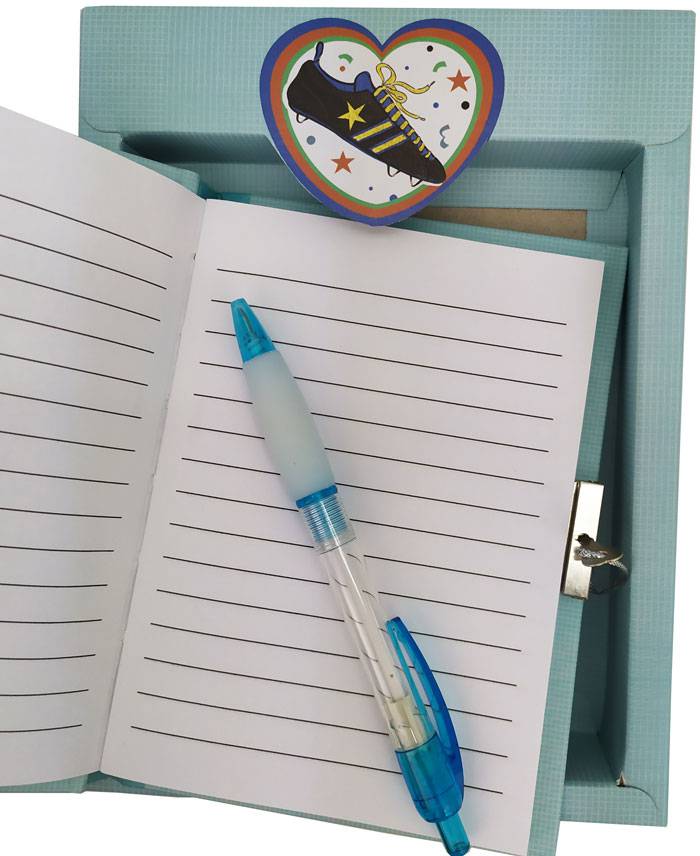 Set de regalo diario + bolígrafo fútbol