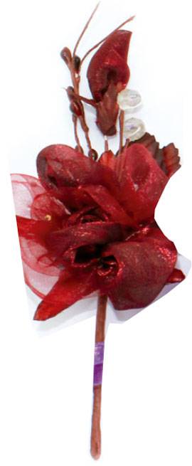 Flor de tela grande granate