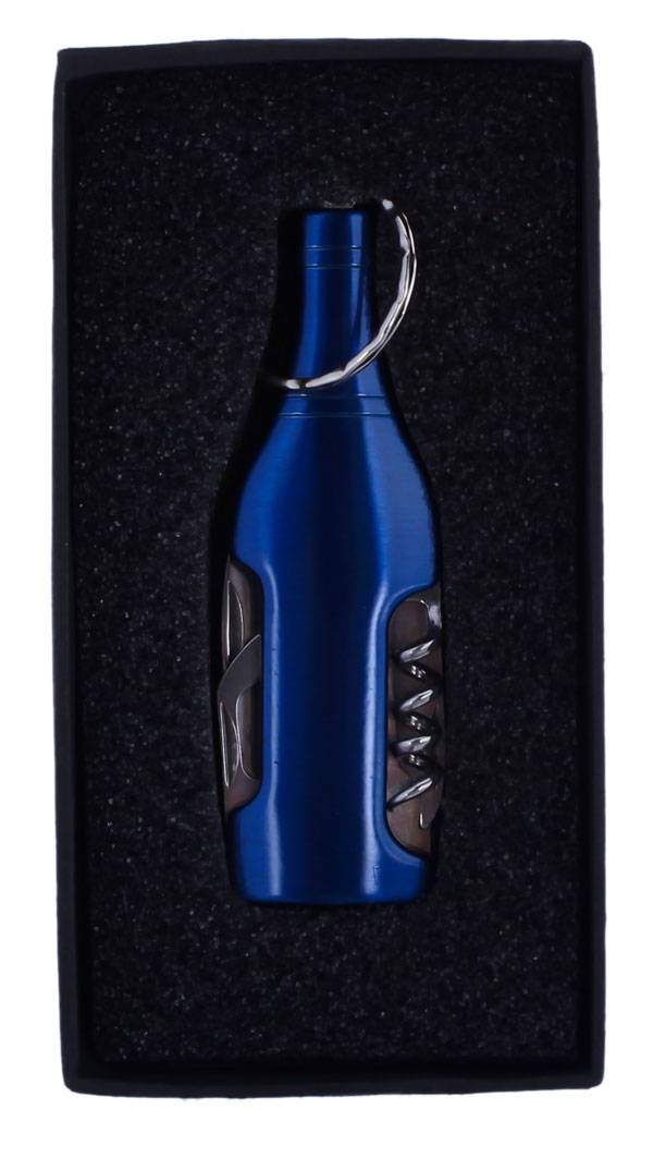 Llavero botella navaja + multiusos en caja