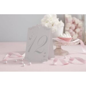 Números de mesa mariposa blanco