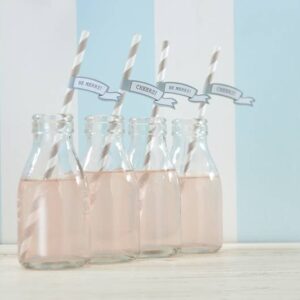 Pack de 25 pajitas con banderitas vintage