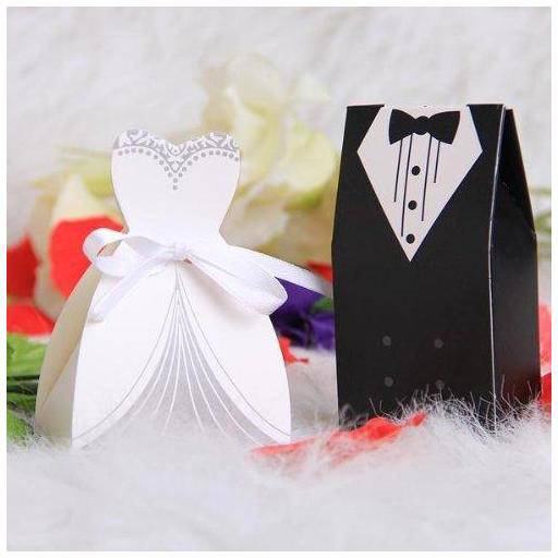 Caja cartón novio para detalles o bombones novio