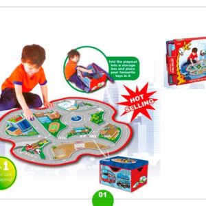 Alfombra mapa tráfico+caja almacenamiento niños