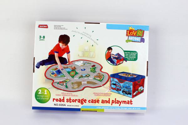 Alfombra mapa tráfico+caja almacenamiento niños