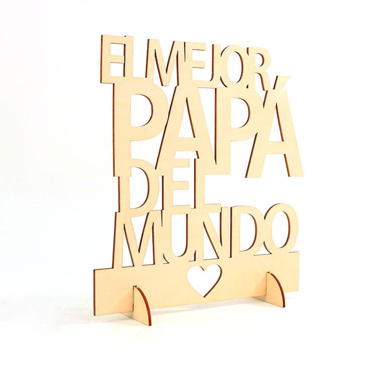 Cartel madera "el mejor papá del mundo"