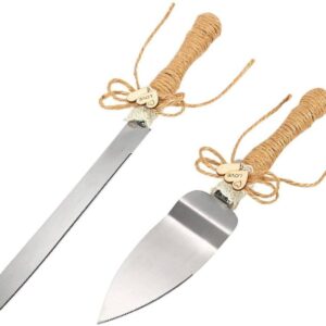 Set de cuchillo y pala kraft boda