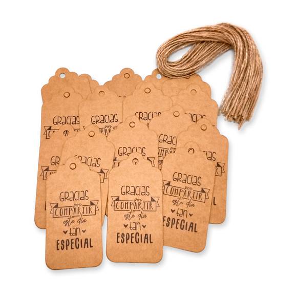 Lote 20 tarjetas kraft frases