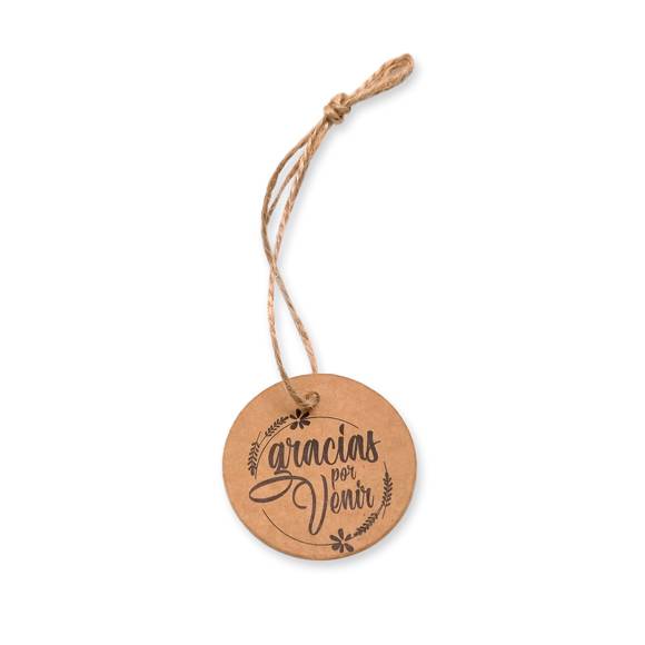 Lote 20 tarjetas redondas kraft frases 5×5 cm