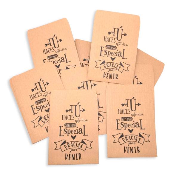 Lote 20 bolsas kraft “momentos especiales” 15 x 10 cm