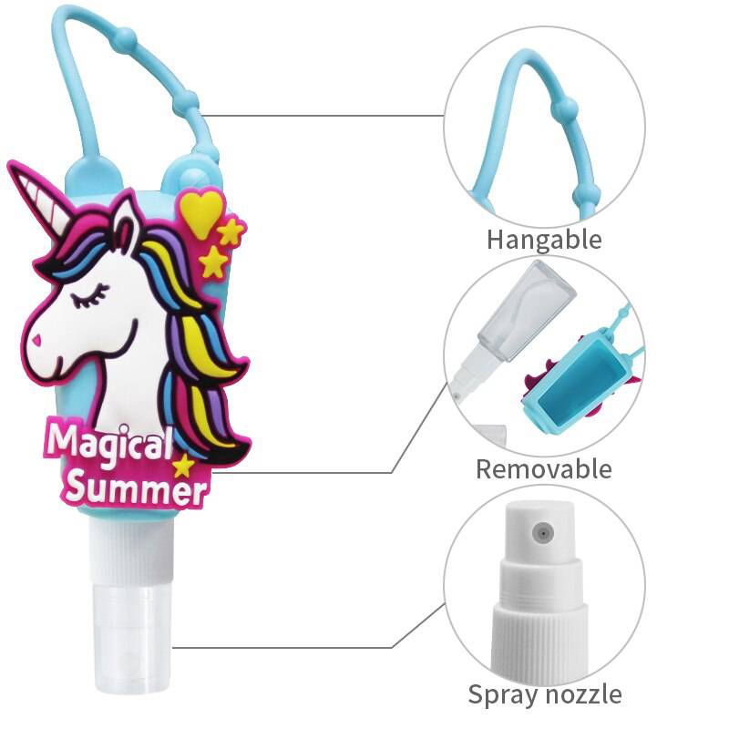 Llavero con bote gel 30 ml unicornio