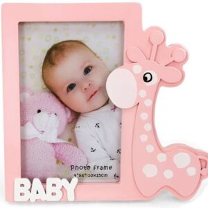 Portafotos madera jirafa rosa