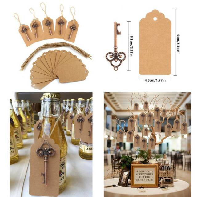 Abrebotellas vintage bronce + tarjeta kraf