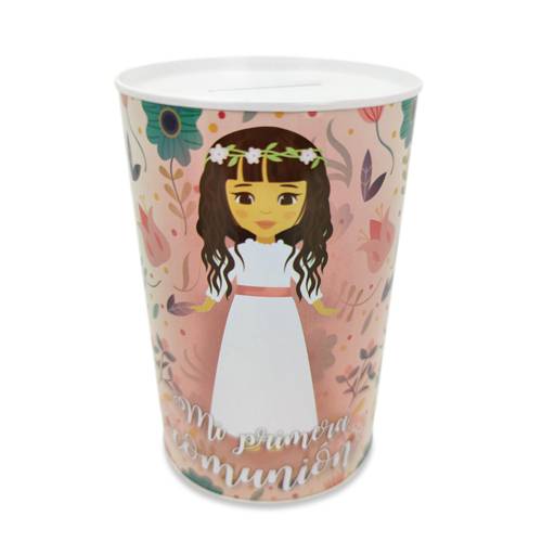 Hucha metálica mi primera comunión niña