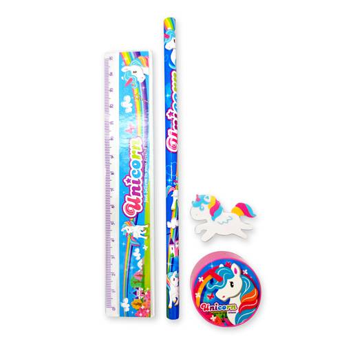 Set 4 pcs papelería unicornio de regalo