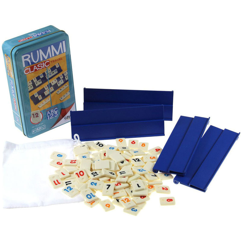 Juego Rummi viaje caja metalica