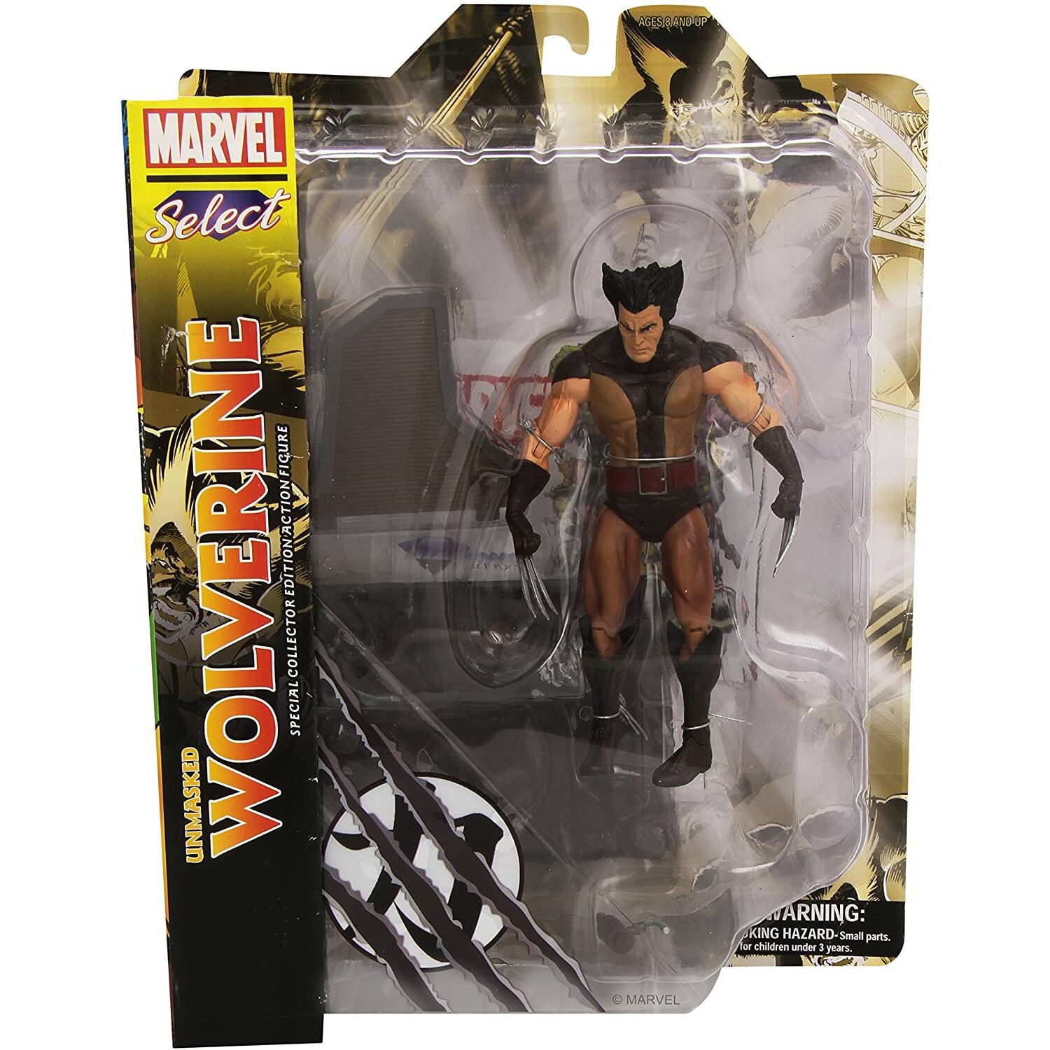 Figura Wolverine desenmascarado Marvel Select 18cm