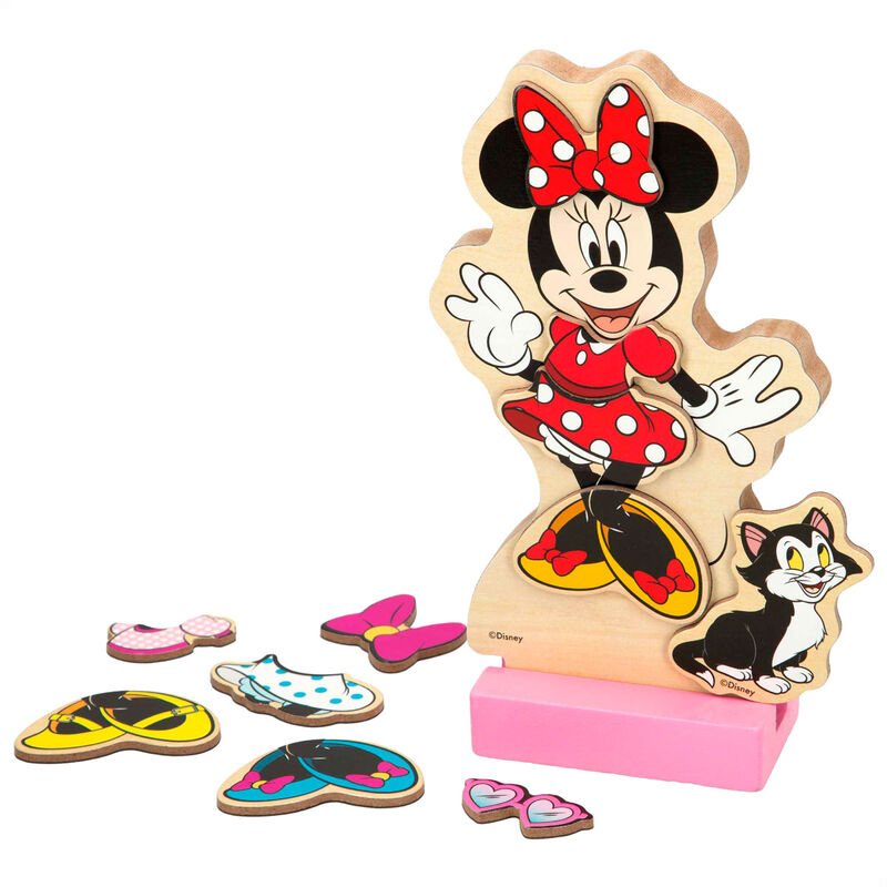 Juego magnetico madera vestidos Minnie Disney