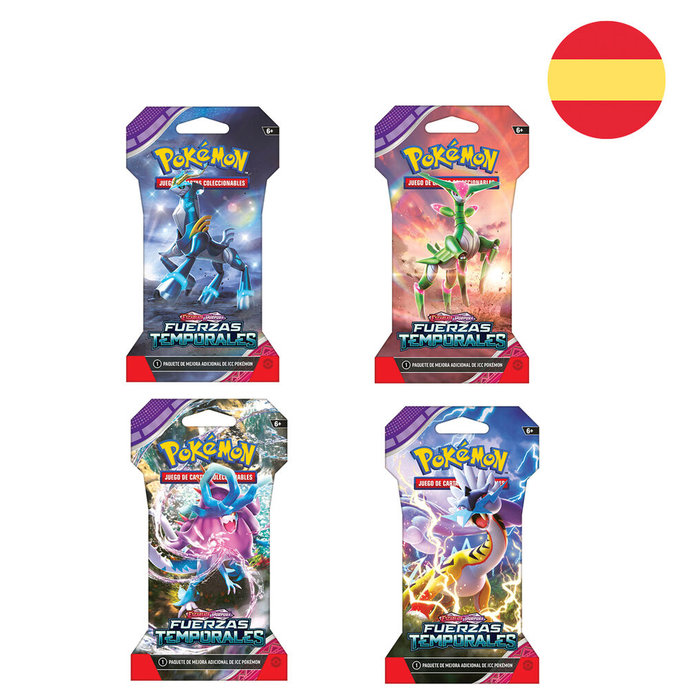 Sobre cartas Fuerzas Temporales Escarlata y Purpura Pokemon español