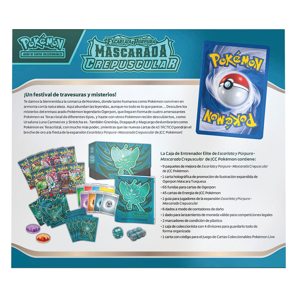 Estuche cartas Mascarada Crepuscular Escarlata y Purpura Pokemon español