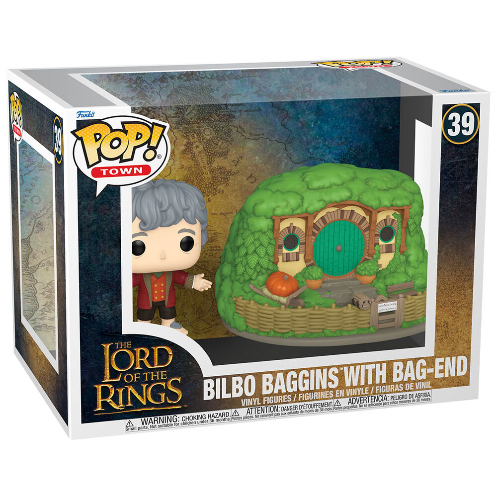 Figura POP Town El Señor de los Anillos Bilbo Baggins with Bag-End