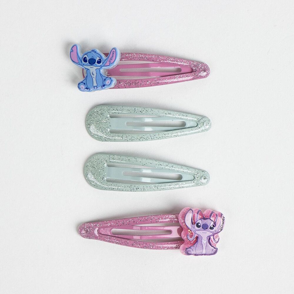 Blister 4 horquillas Angel & Stitch Disney