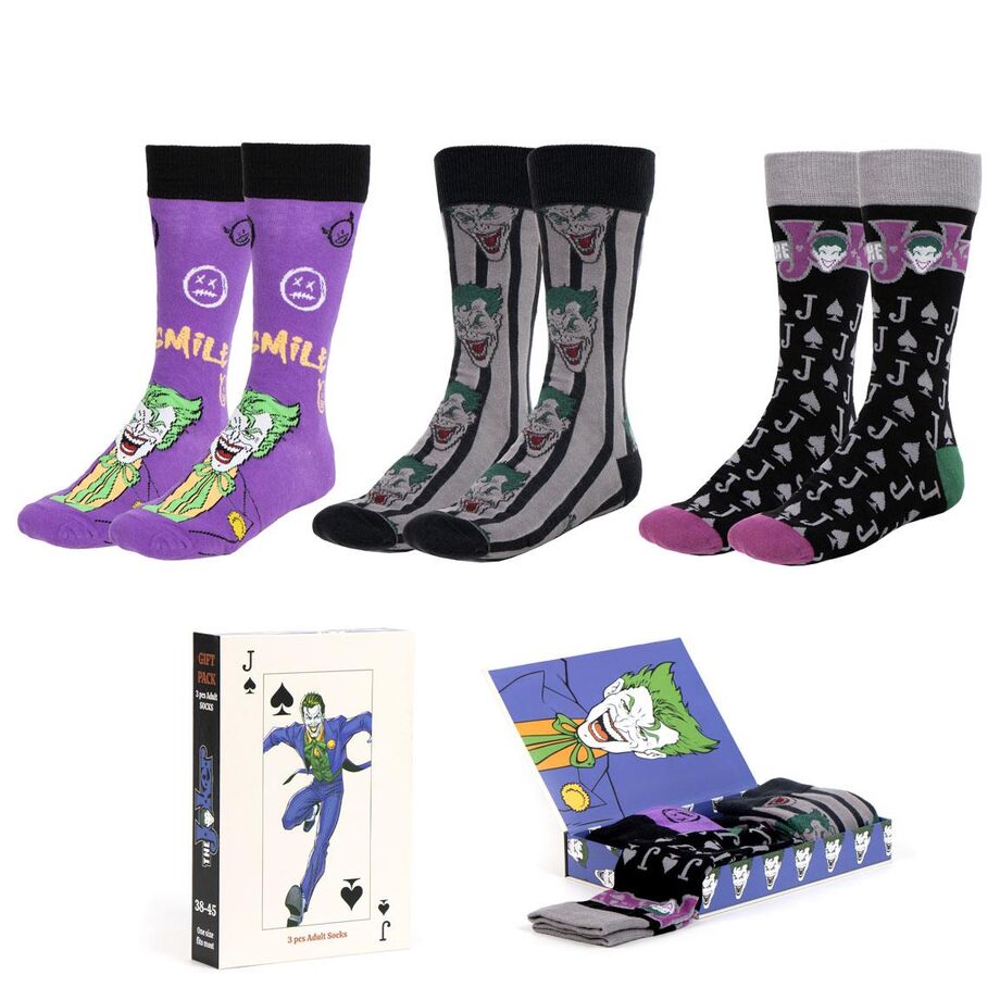 Set 3 calcetines Joker DC Comics adulto
