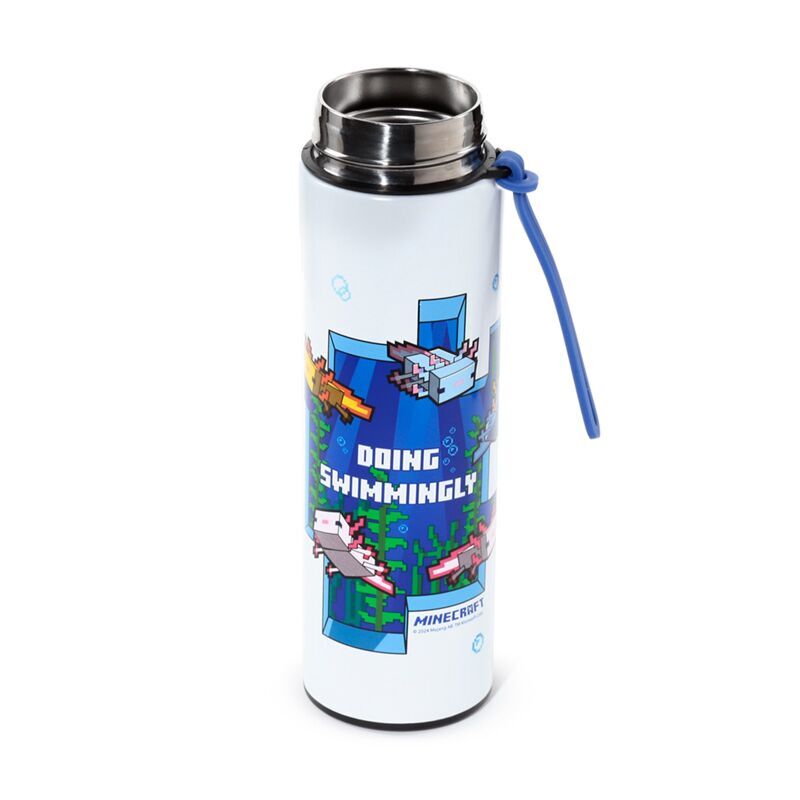 Botella acero inoxidable termo Ajolote Minecraft termometro 450ml