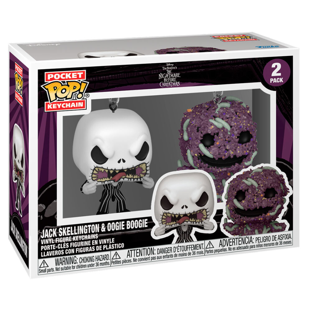 Blister 2 llaveros Pocket POP Disney Pesadilla Antes de Navidad Jack & Oogie Boogie