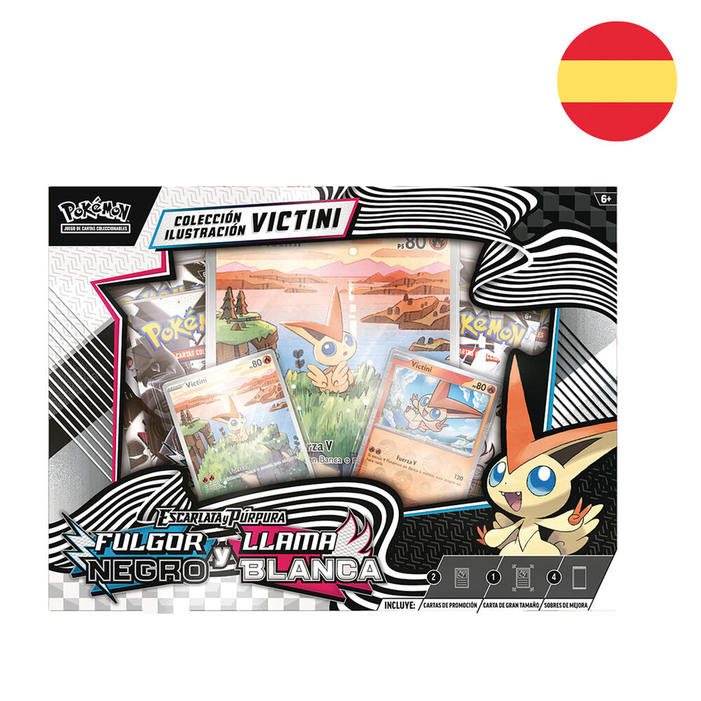 Blister cartas Victini Fulgor Negro y Llama Blanca Pokemon español