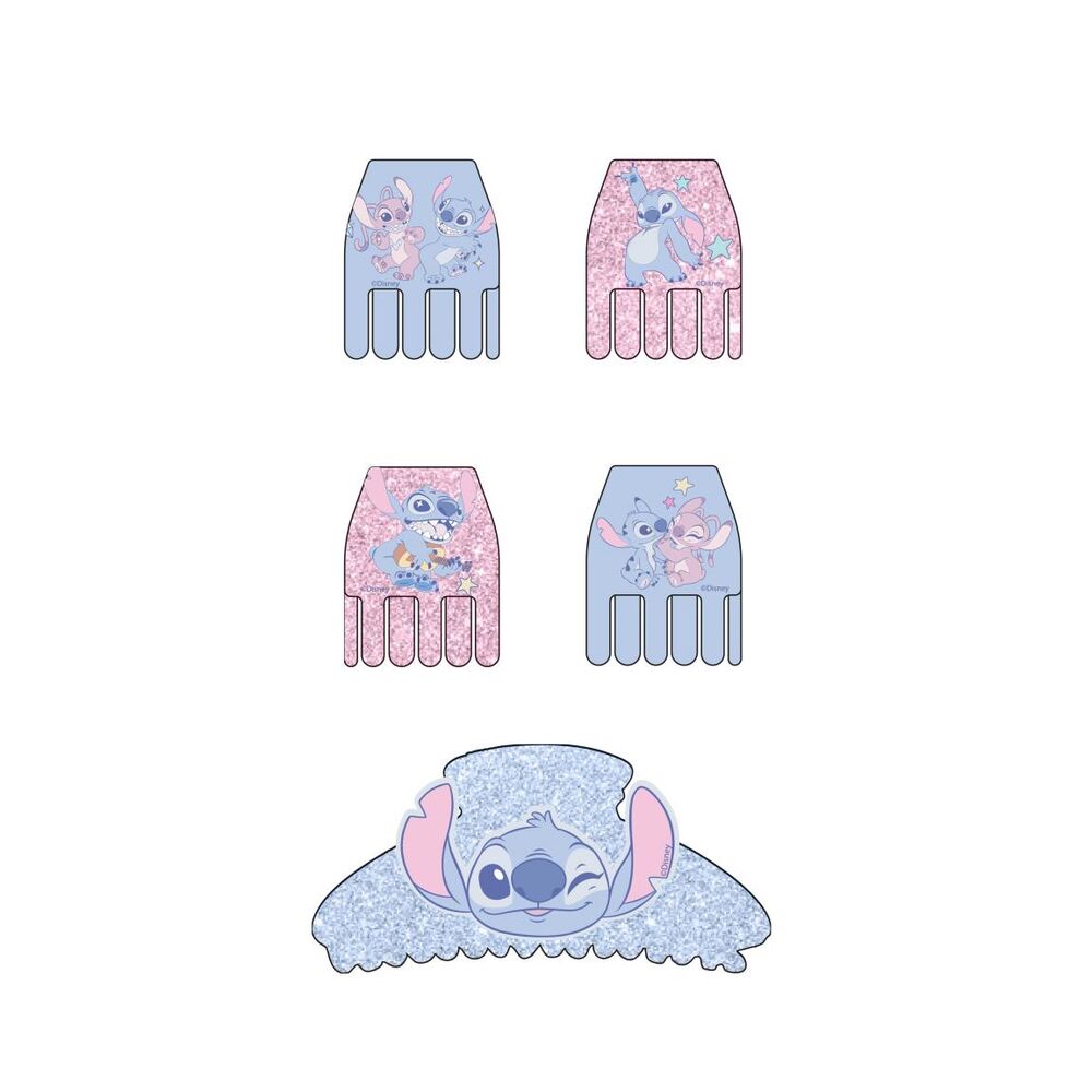 Blister 5 pinzas pelo Stitch Disney