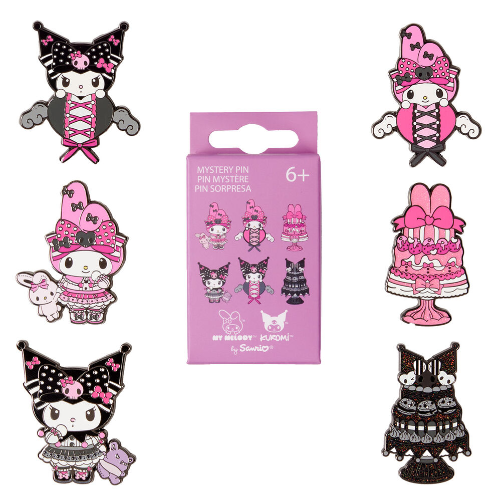 Blind Box Enamel Pin My Melody and Kuromi Sanrio Loungefly surtido