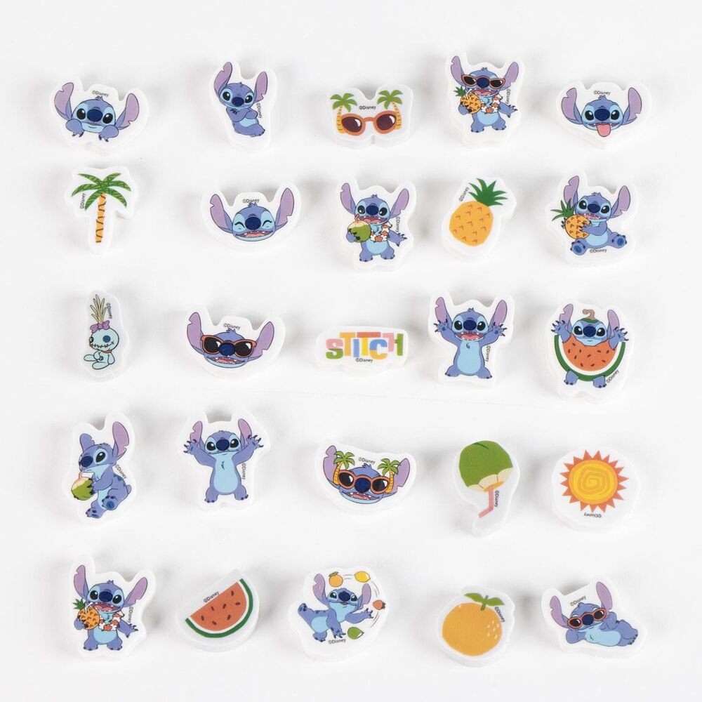 Blister 25 Gomas de borrar Stitch Disney