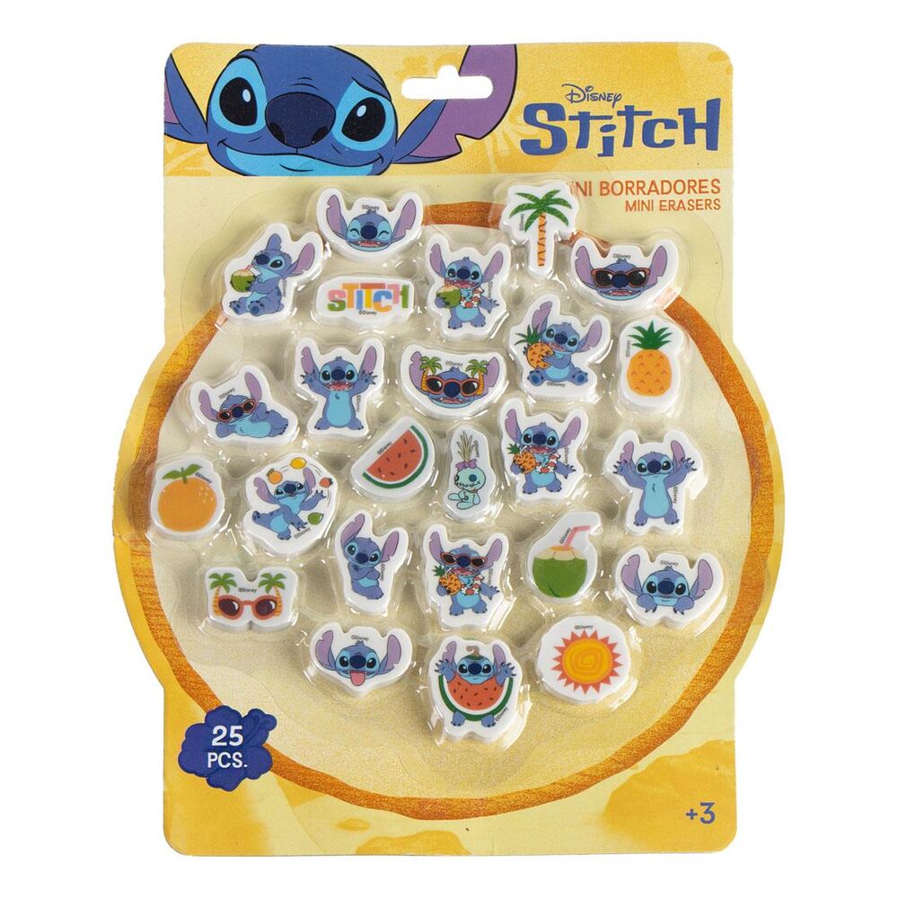 Blister 25 Gomas de borrar Stitch Disney
