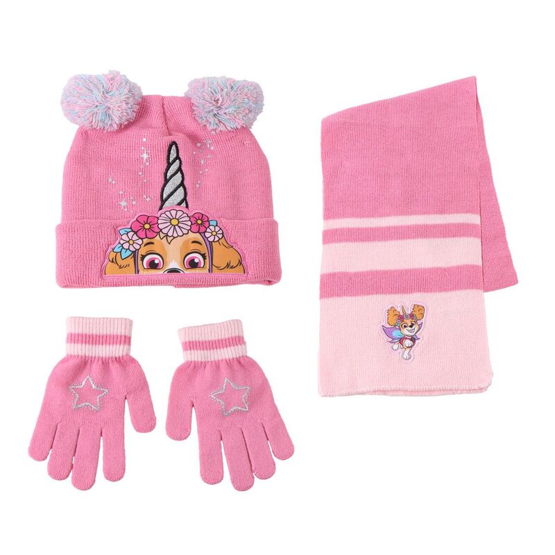 Conjunto gorro guantes bufanda Skye Patrulla Canina Paw Patrol