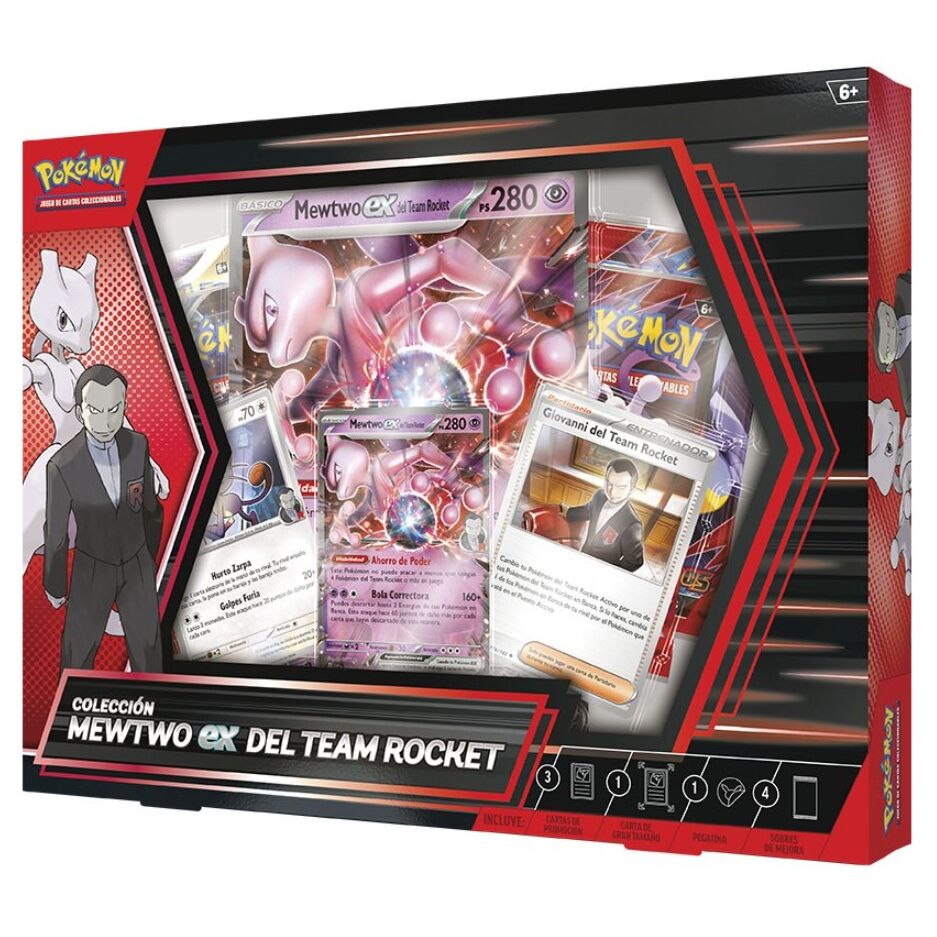 Blister cartas Mewtwo ex del Team Rocket Juntos de Aventuras Pokemon español