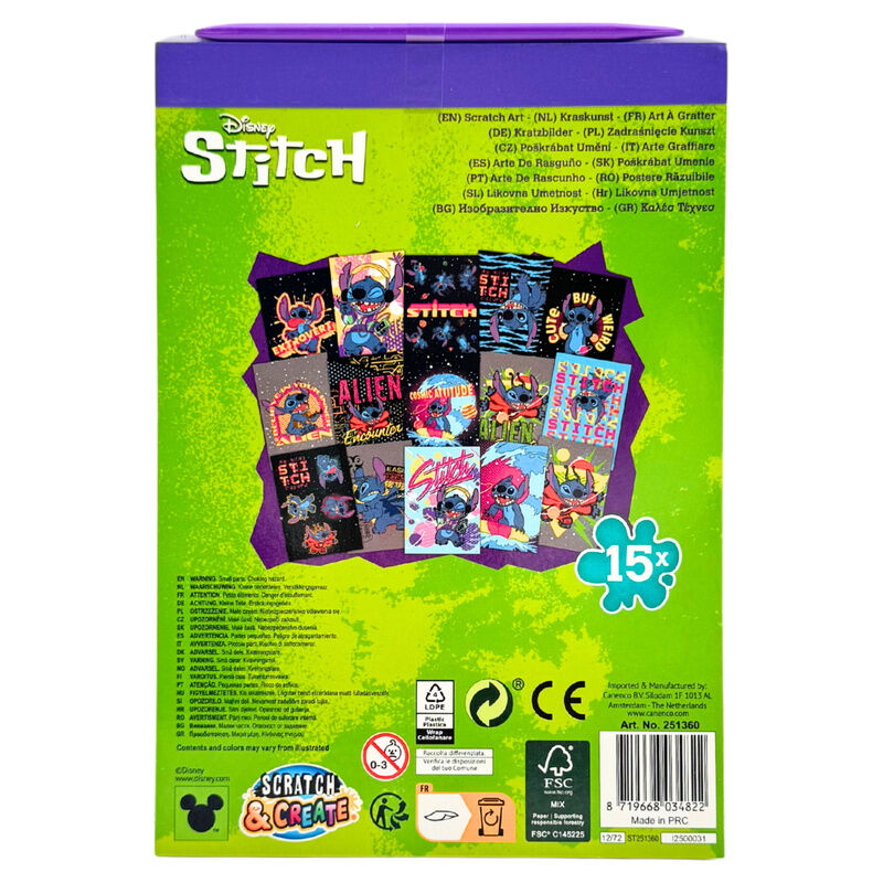 Set papeleria Scratch Art Stitch Disney